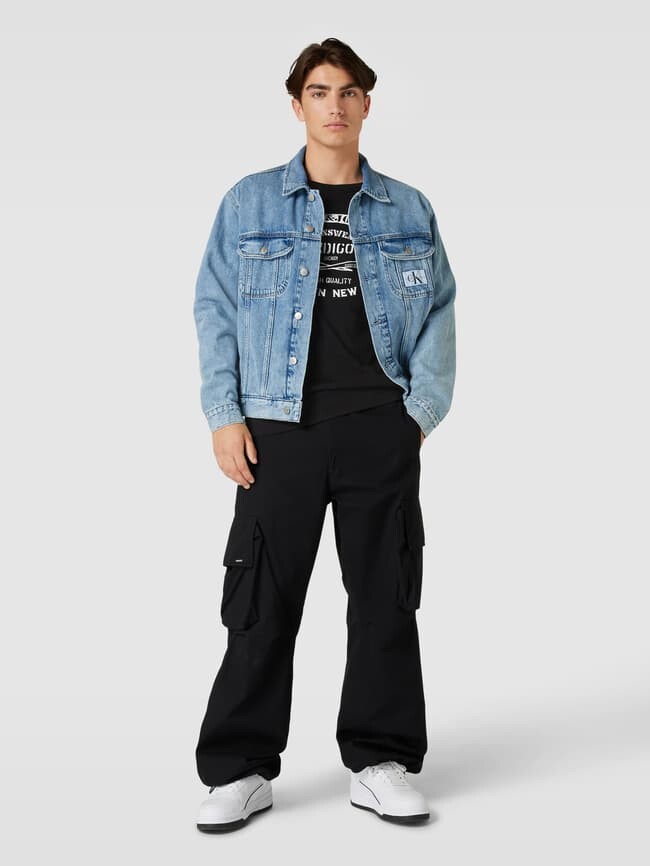 

Футболка с принтом этикетки Jack & Jones, черный