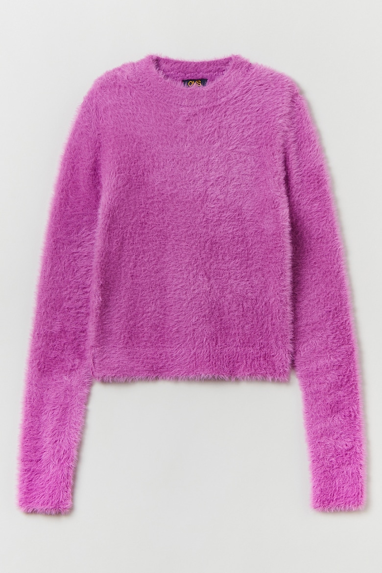 Пышный свитер с овальным вырезом Ovs, розовый свитер с овальным вырезом и узором ovs розовый