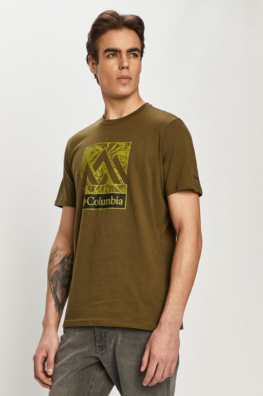 

Хлопковая футболка Columbia, зеленый