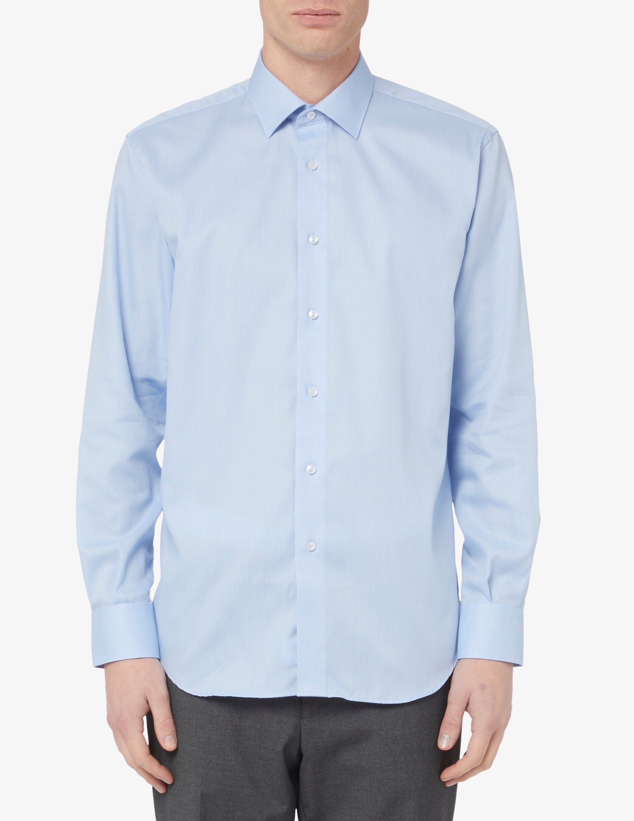 Рубашка обычная, без утюга Sartoria Italiana, светло-синий цена и фото