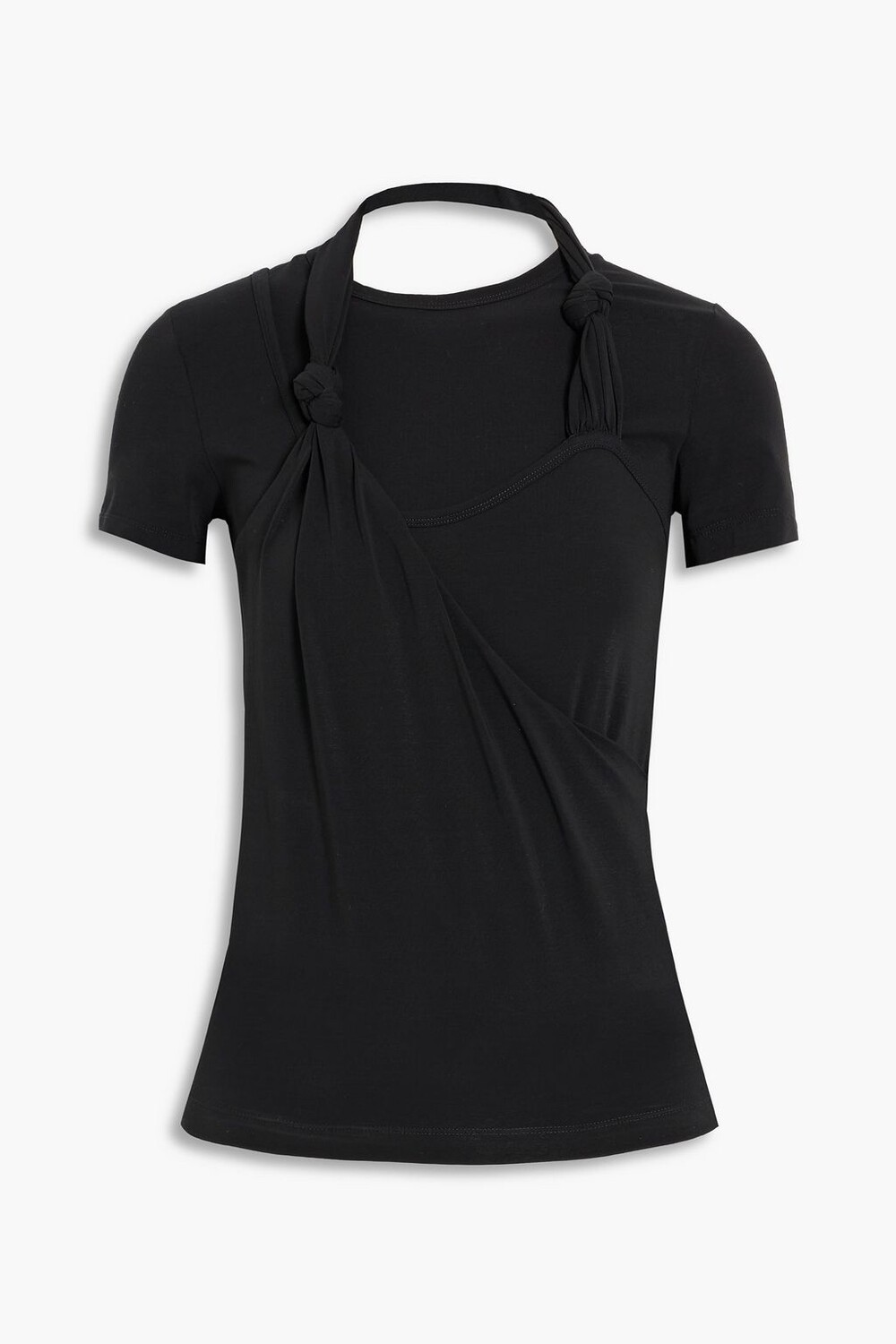 

Топ из эластичного хлопкового джерси с завязками HELMUT LANG, черный