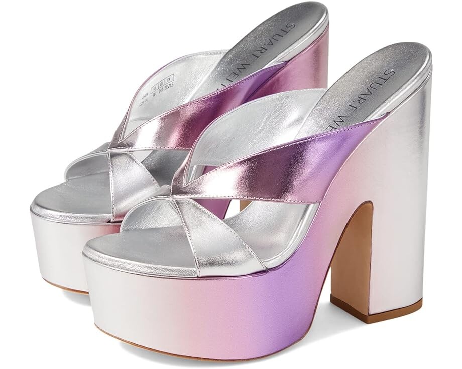 

Туфли Stuart Weitzman Miami Sohigh 145 Platform Slide, цвет Lilac Multi