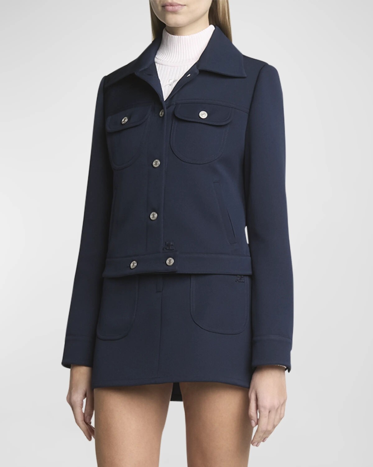 

Фирменная куртка дальнобойщика из твила Courreges, цвет Navy