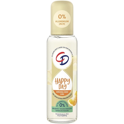 

CD Aroma Deo Spray Happy Day 75 мл — Дезодорант без алюминия с эфирным маслом мандарина и экстрактом лемонграсса для 24-часовой защиты — веганский