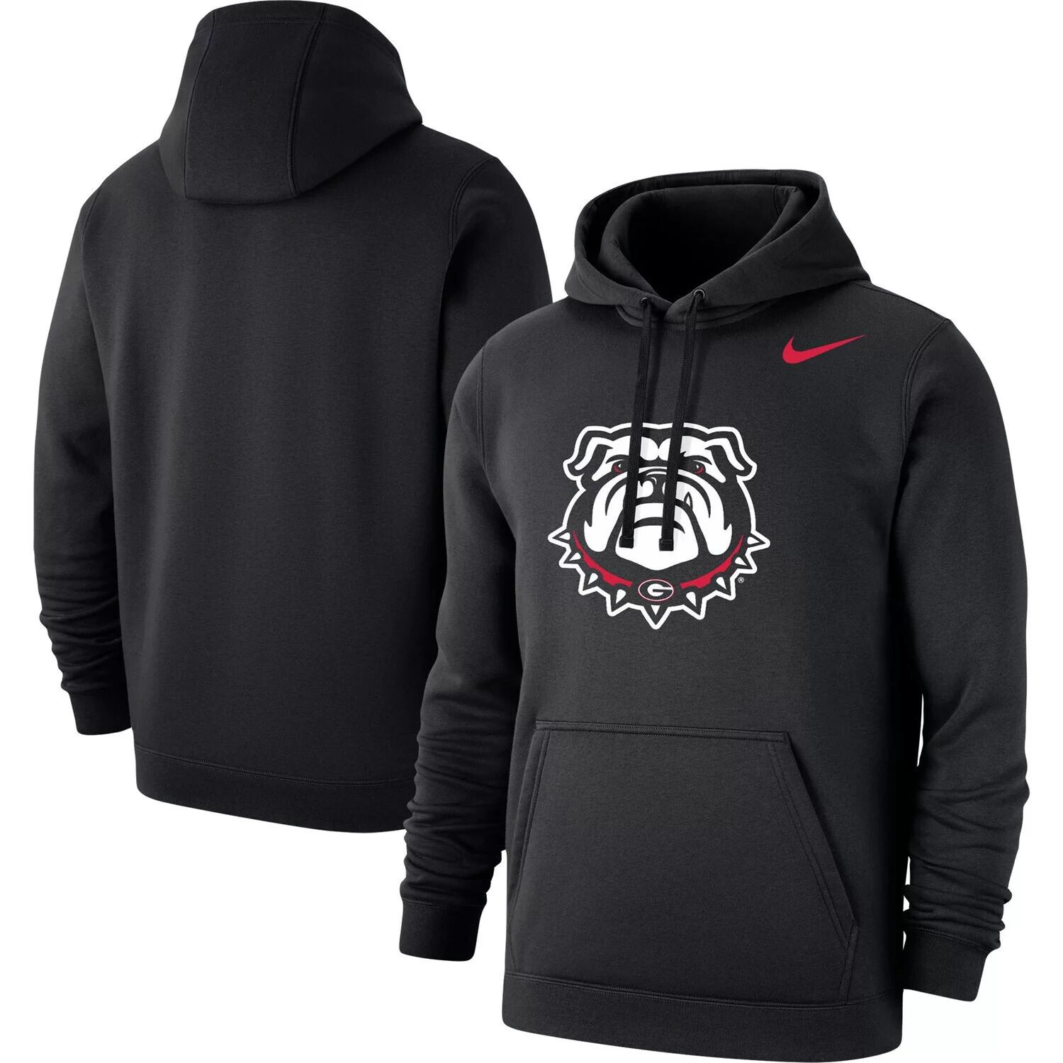 

Мужской флисовый пуловер с капюшоном Nike Black Georgia Bulldogs Primary Logo Club