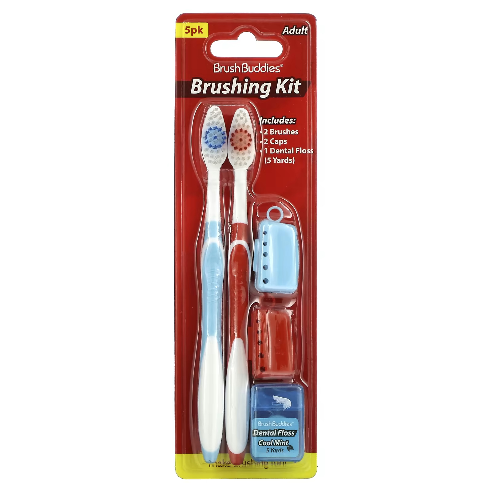 Набор для чистки зубов Brush Buddies для взрослых, 5 шт. свисс смайл набор нюанс нюд щетки зубные отбеливающие 2 976220 013