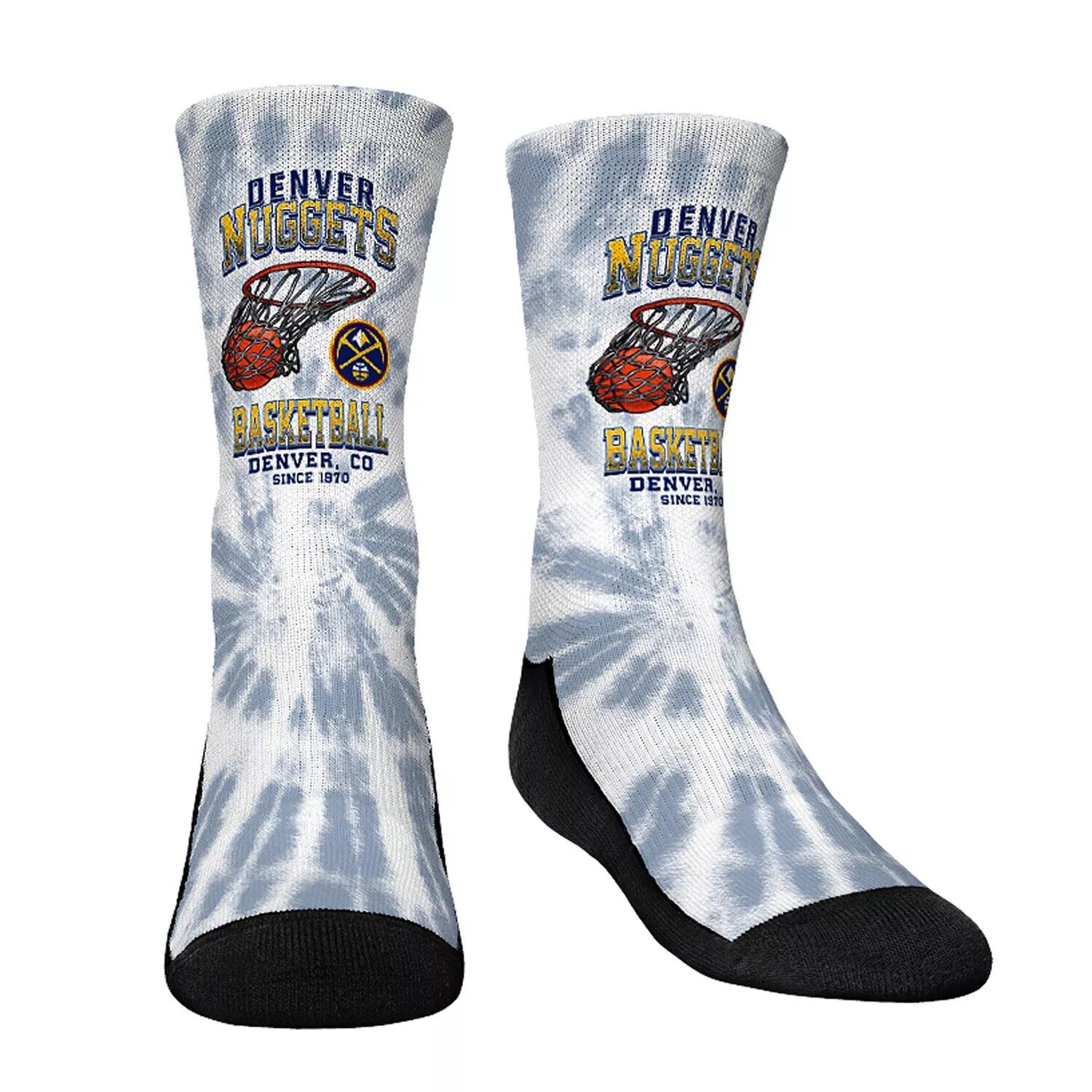 

Молодежные носки Rock Em Носки Denver Nuggets Vintage Hoop Crew Socks Unbranded