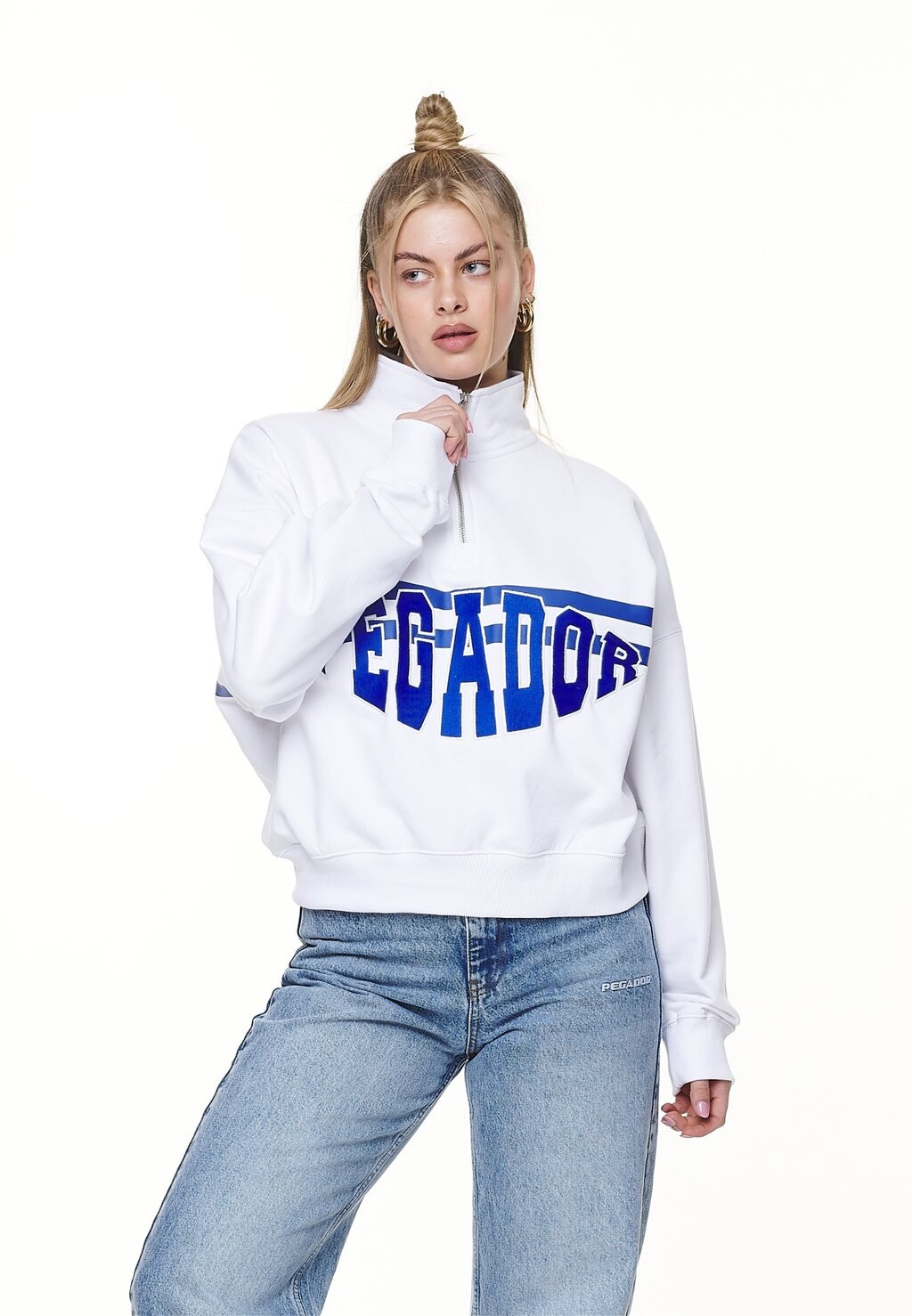 

Толстовка SARINA OVERSIZED HALFZIP Pegador, цвет white