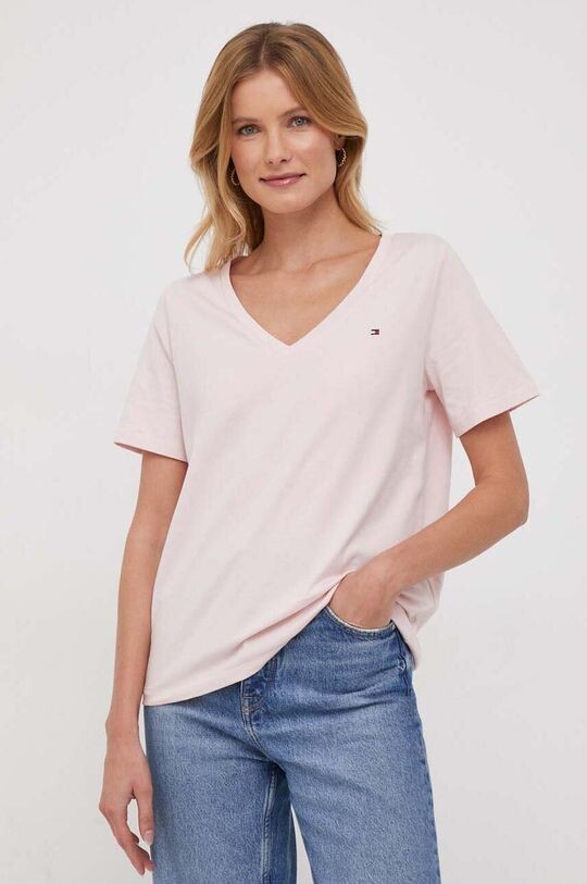 

Хлопковая футболка Tommy Hilfiger, розовый