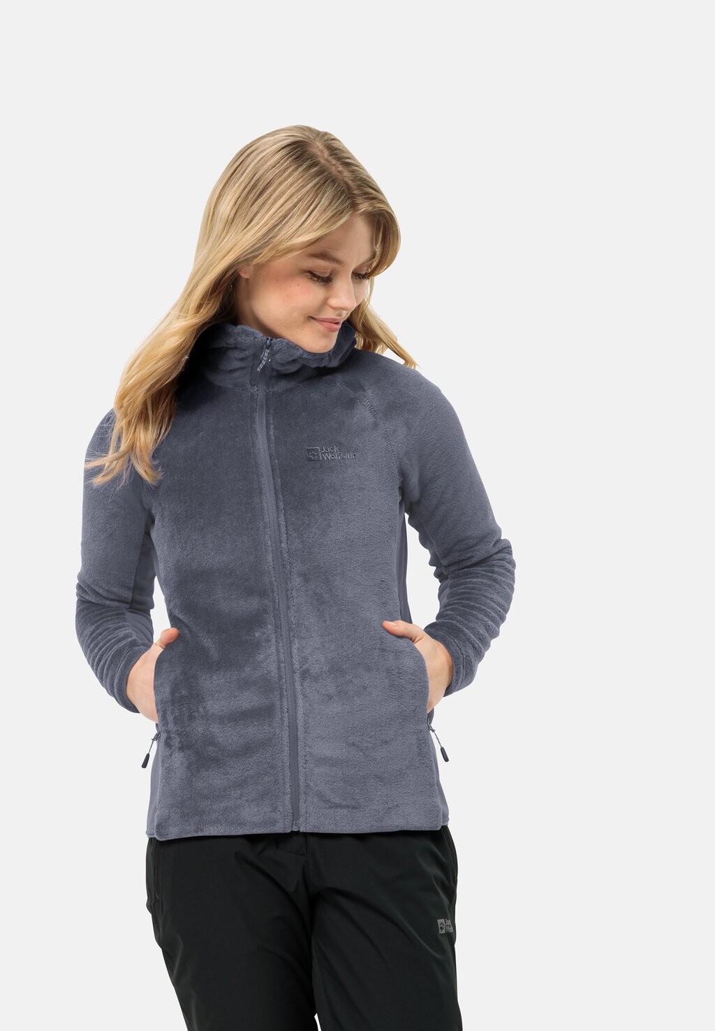 

Флисовая куртка ROTWAND HOODED FZ W Jack Wolfskin, серый