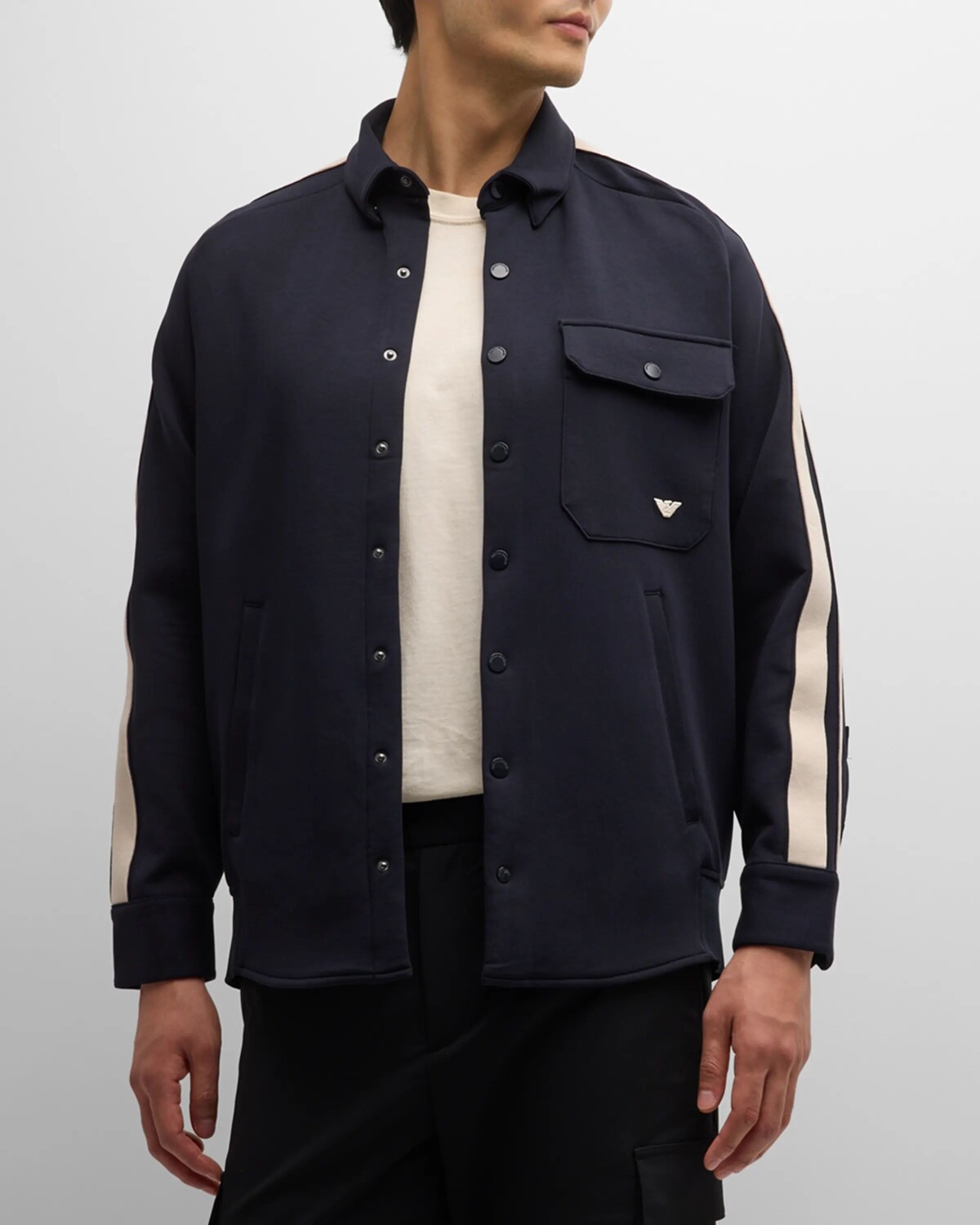 

Мужская рубашка на кнопках спереди Emporio Armani, цвет Navy