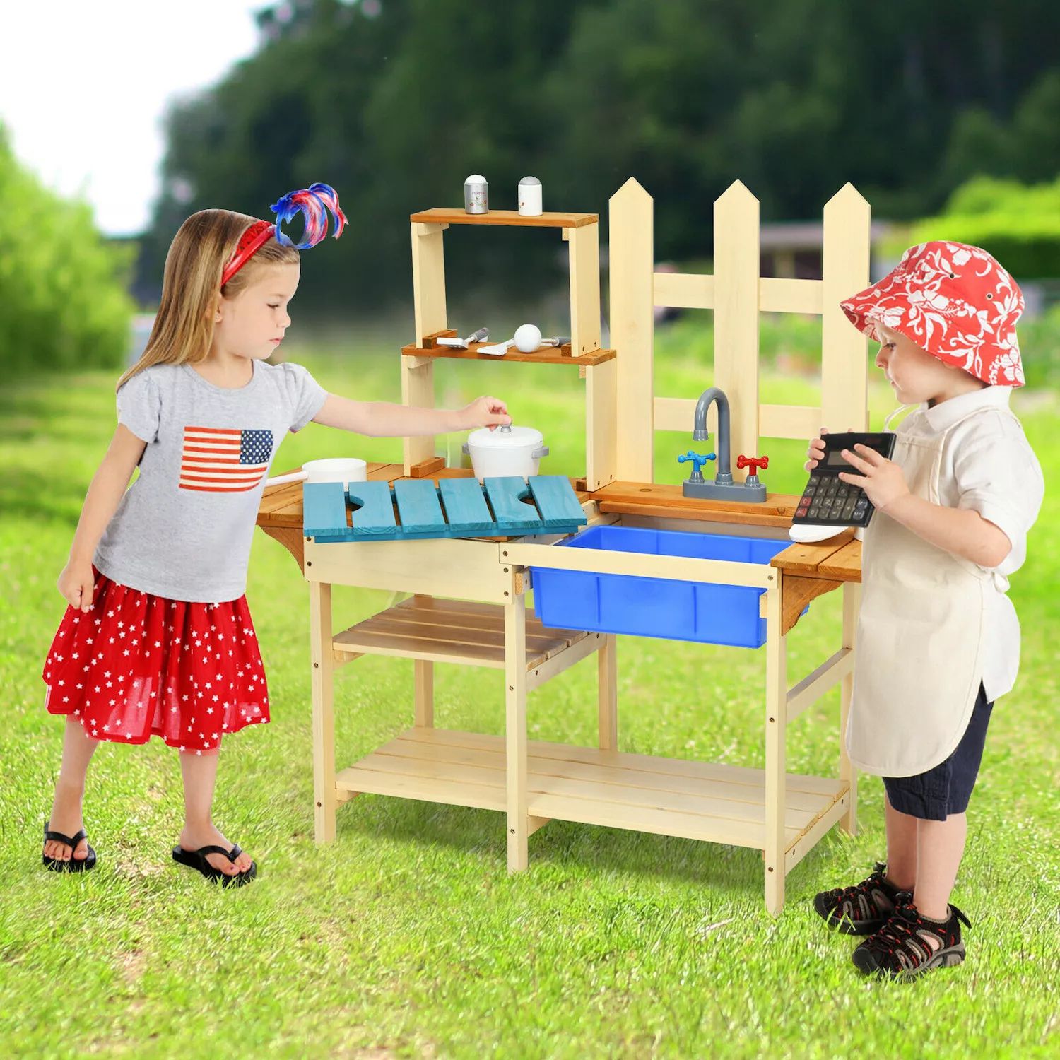Детская деревянная игрушка для игры на кухне в стиле повара на открытом воздухе Slickblue популярная игрушка для игры на открытом воздухе без заусенцев игрушка для детей игрушка для брызг