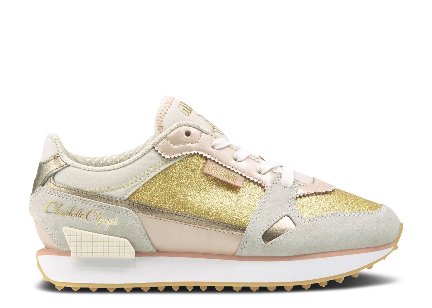 

Кроссовки Puma Charlotte Olympia X Wmns Mile Rider 'Gold Glitter', белый
