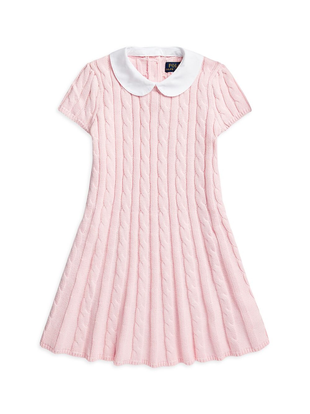 

Хлопковое платье вязания косами для маленьких девочек Polo Ralph Lauren