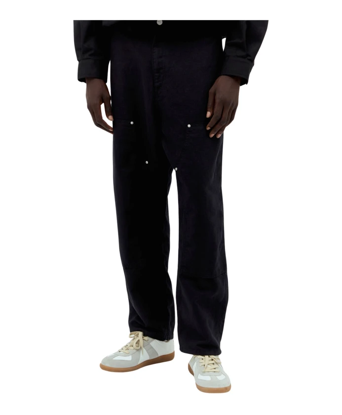 

Льняные брюки с двойным коленом Carhartt Wip, черный