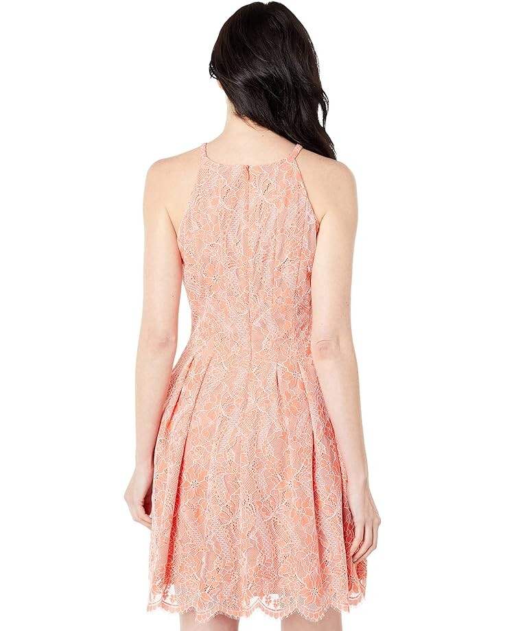 

Платье Vince Camuto Lace Halter Fit-and-Flare, цвет Tangerine