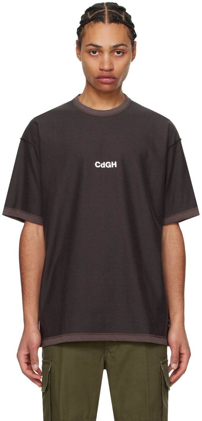 

Коричневая футболка с перевернутым швом Comme Des Garcons