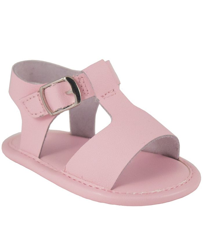цена Кожаные сандалии с Т-образным ремешком для маленьких девочек Baby Deer, розовый