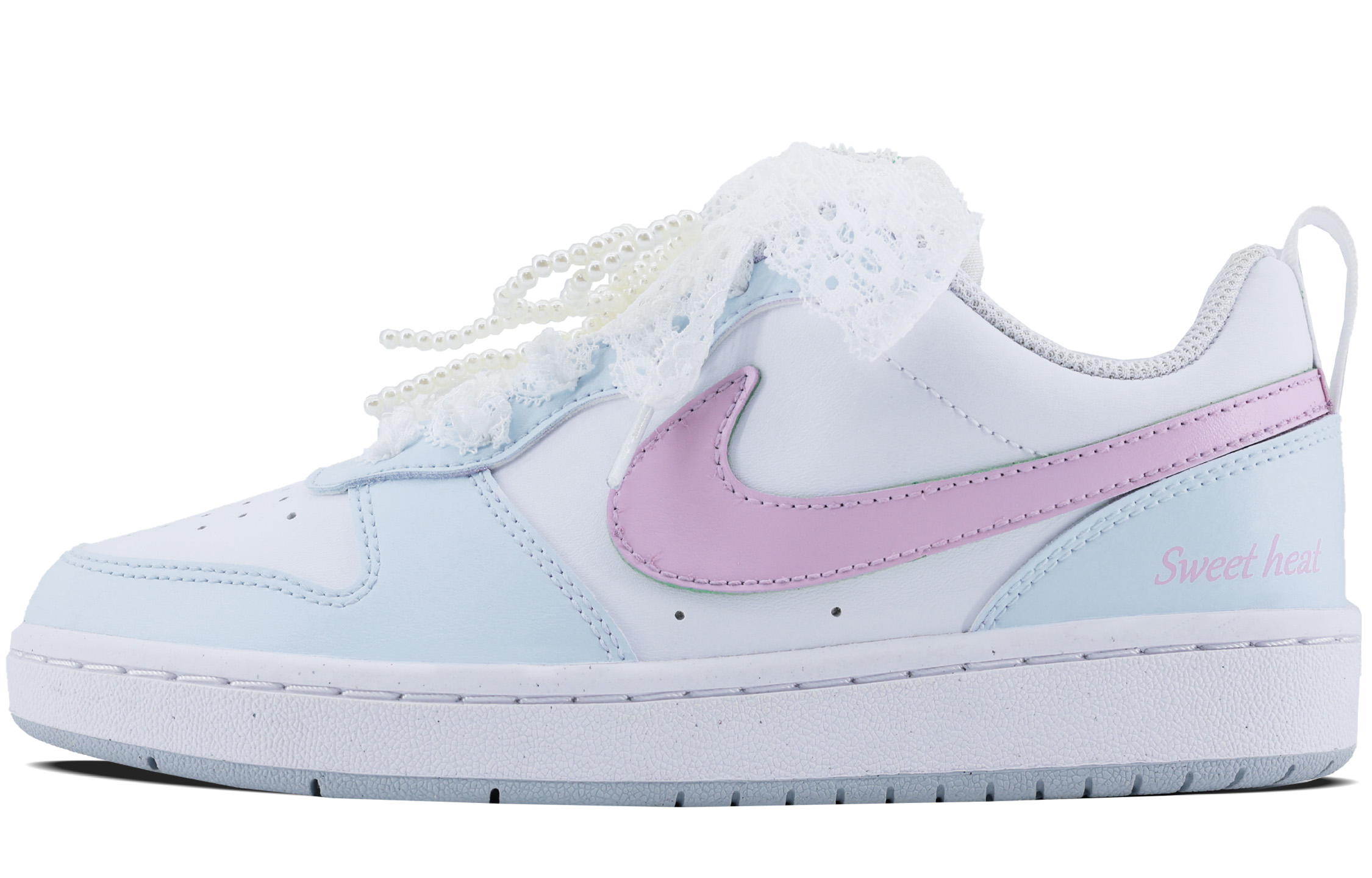 

Кроссовки Nike Court Borough Skateboarding Shoes Women's Low-top Blue/pink/white, синий/розовый/белый