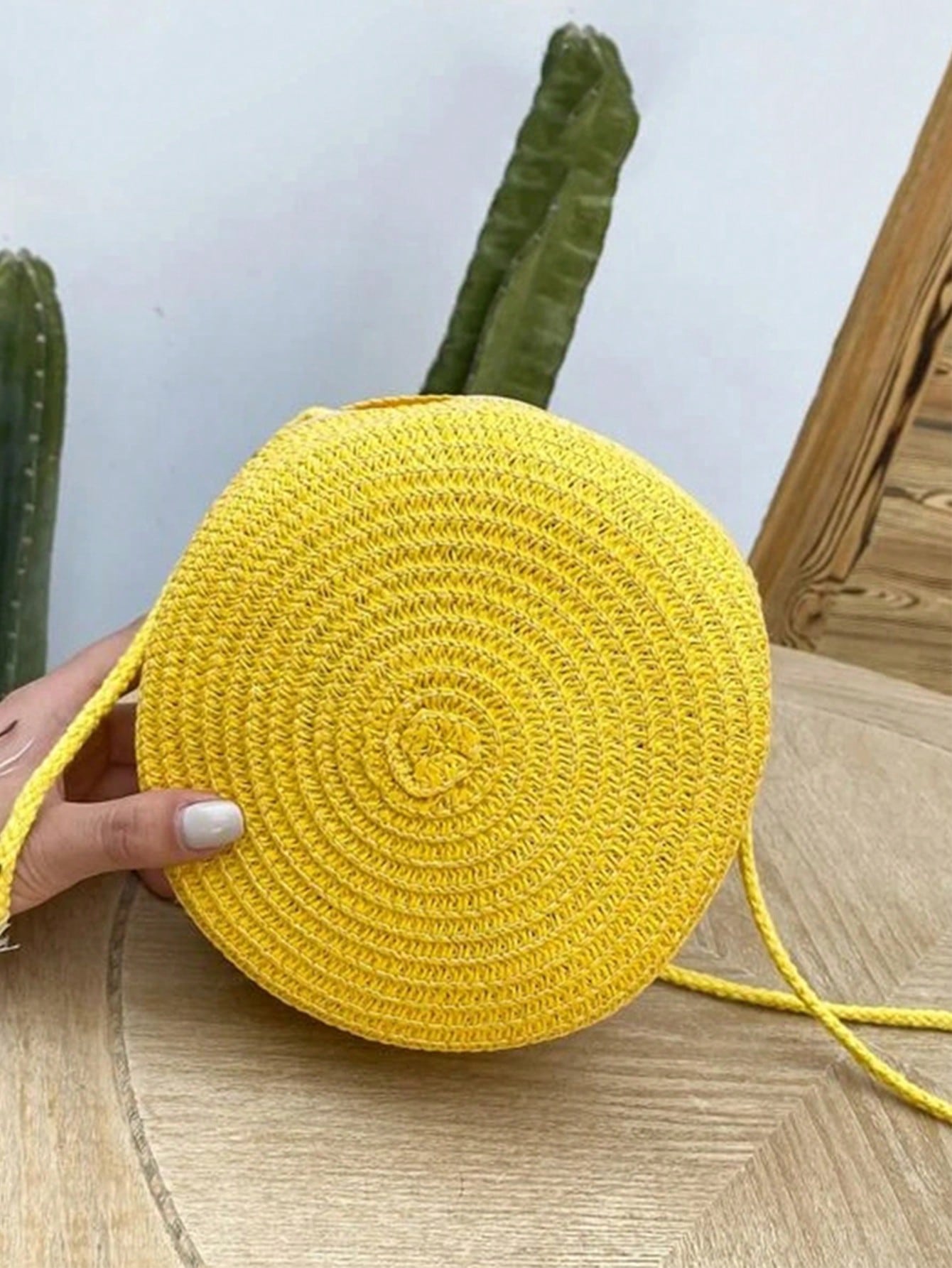 Соломенная круглая пляжная сумка через плечо, желтый сумка пляжная marc