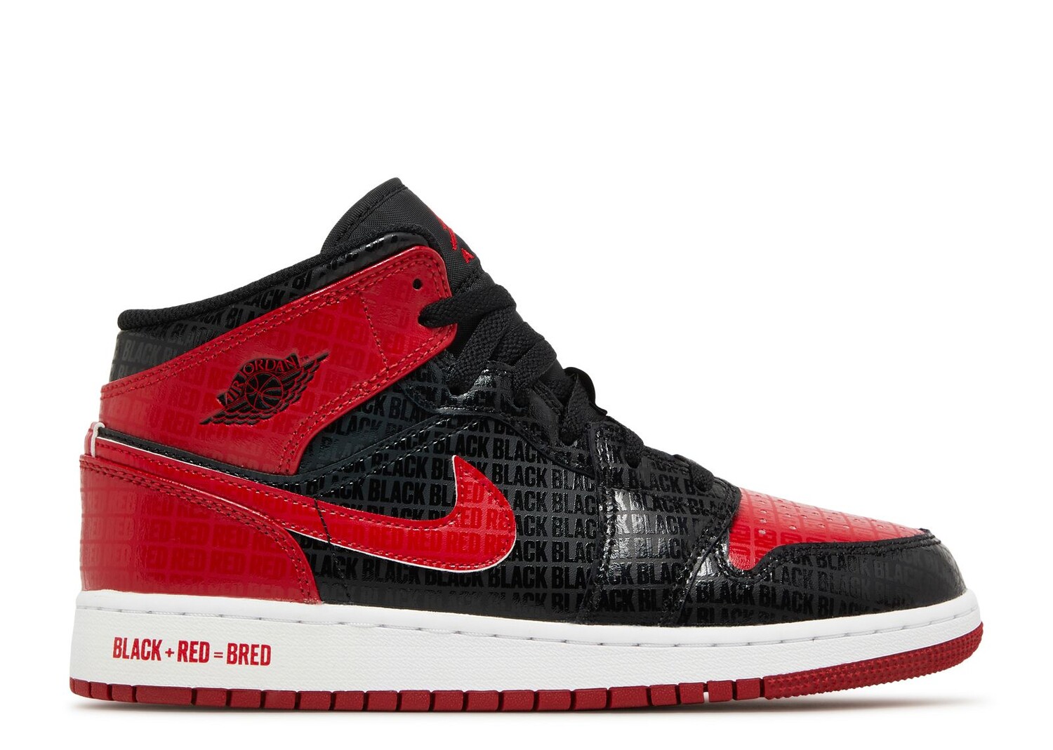 

Кроссовки Air Jordan Air Jordan 1 Mid Ss Gs 'Black + Red = Bred', черный