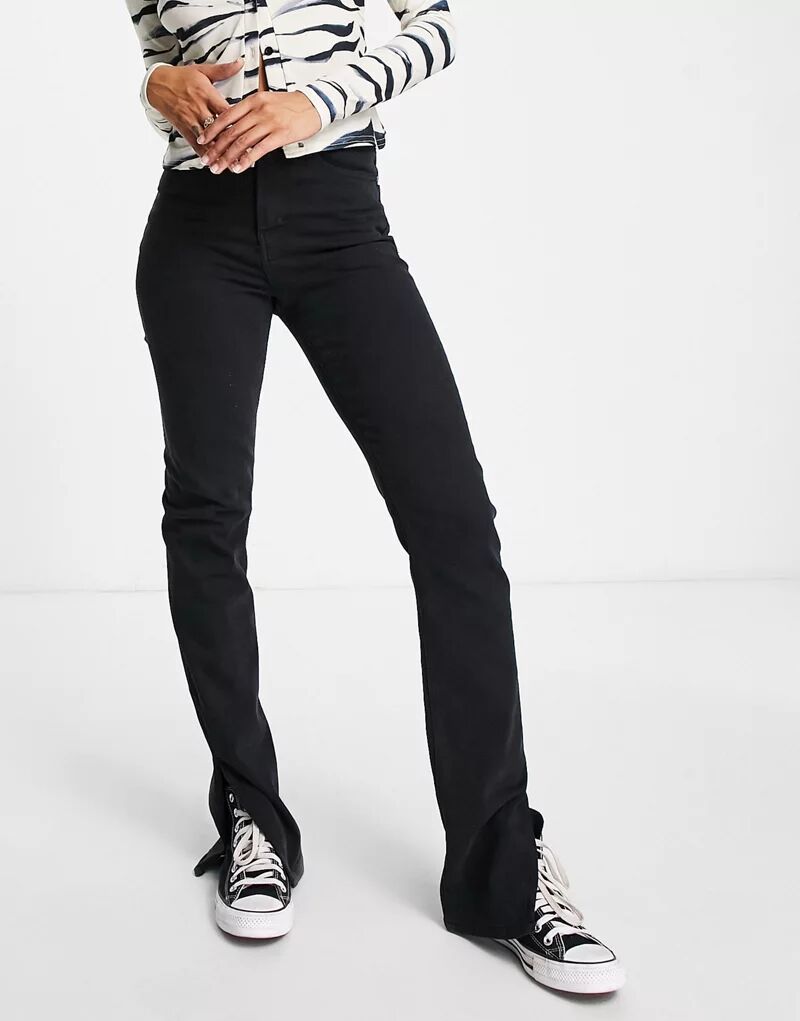 цена Черные джинсы скинни с завышенной талией и разрезами Waven