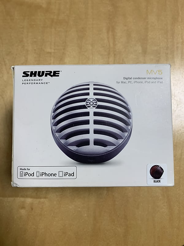 Конденсаторный микрофон Shure MV5 LTG shure mv5 dig настольный цифровой конденсаторный микрофон для записи на компьютер и мобильные устройства с гнездом для наушнико