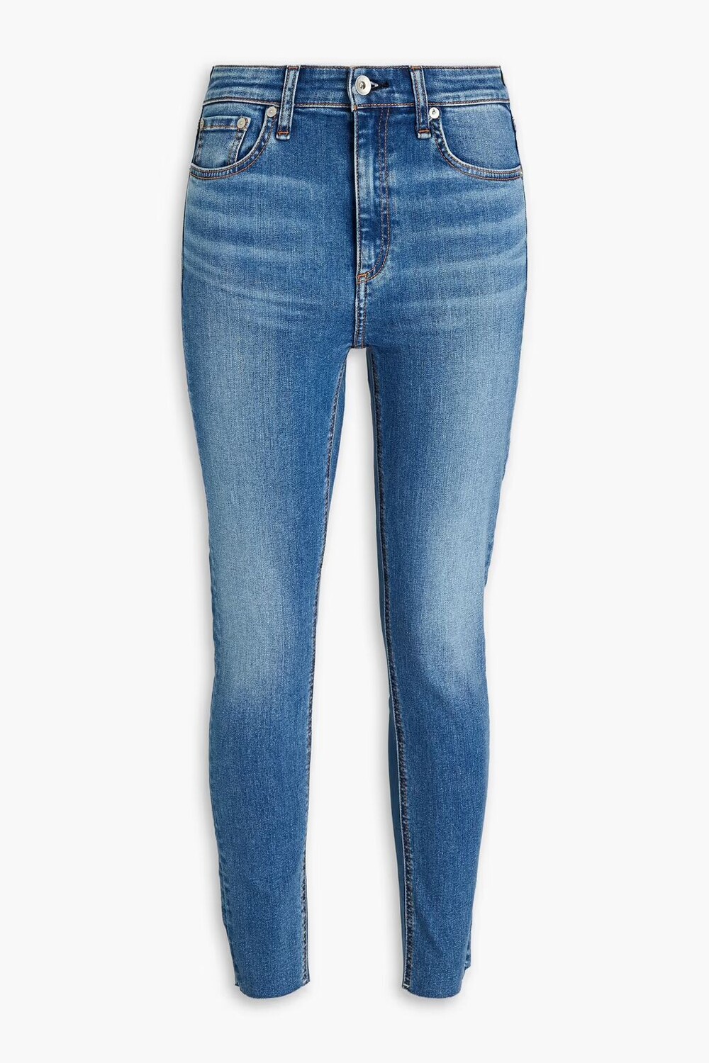 

Укороченные джинсы скинни Nina с высокой посадкой Rag & Bone, средний деним