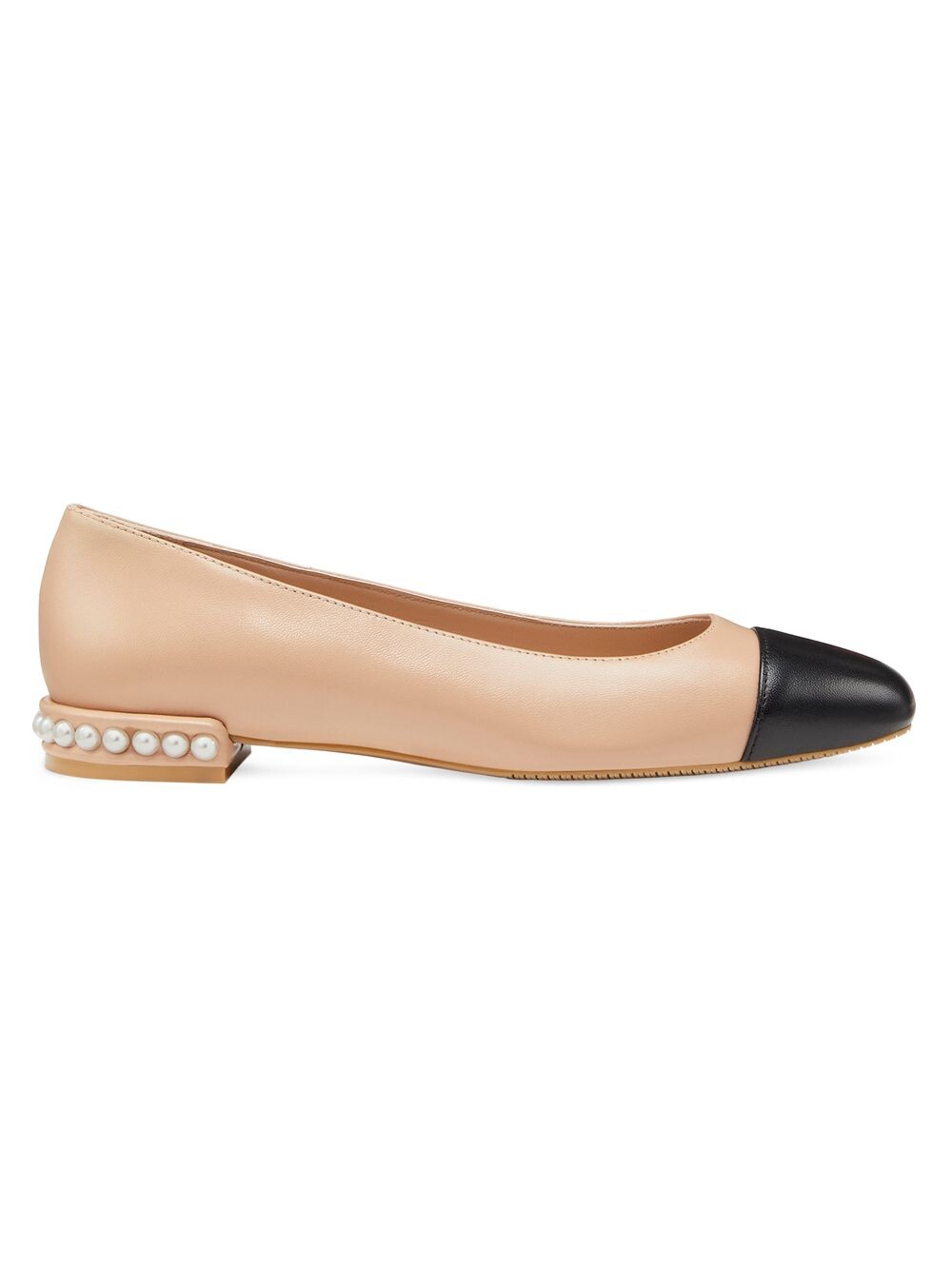 

Кожаные балетки с жемчугом Stuart Weitzman