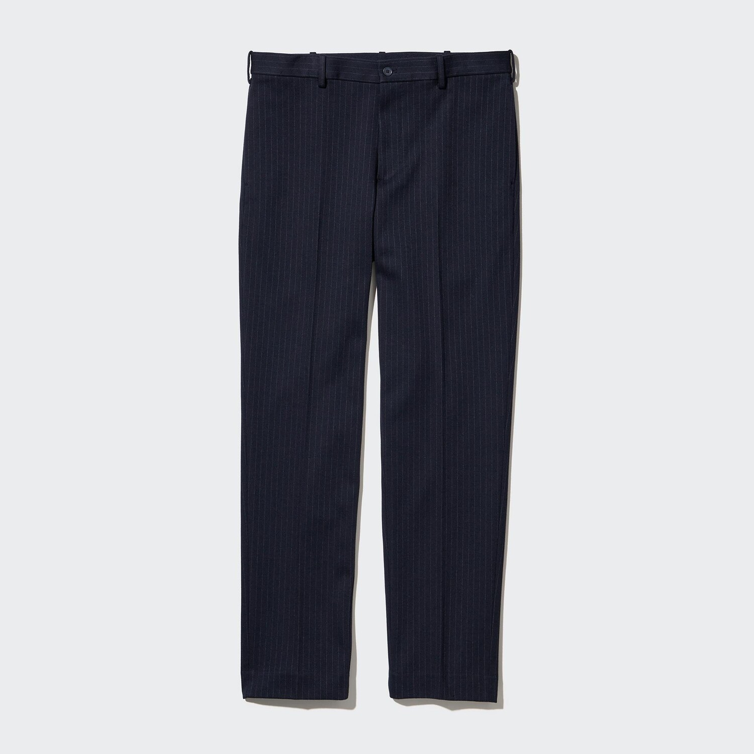 

Брюки «смарт» в полоску до щитки (длинные) UNIQLO, темно-синий