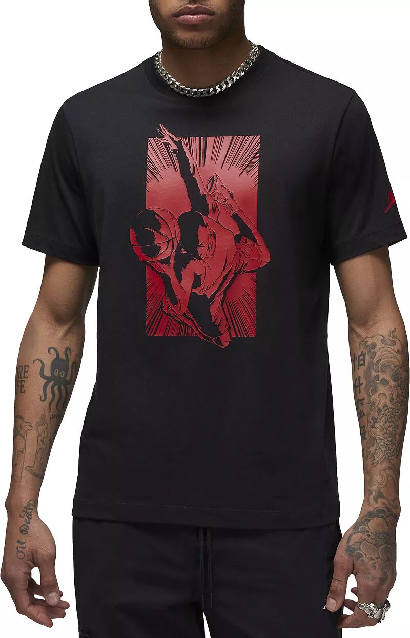 Мужская футболка с фирменным рисунком Jordan, черный