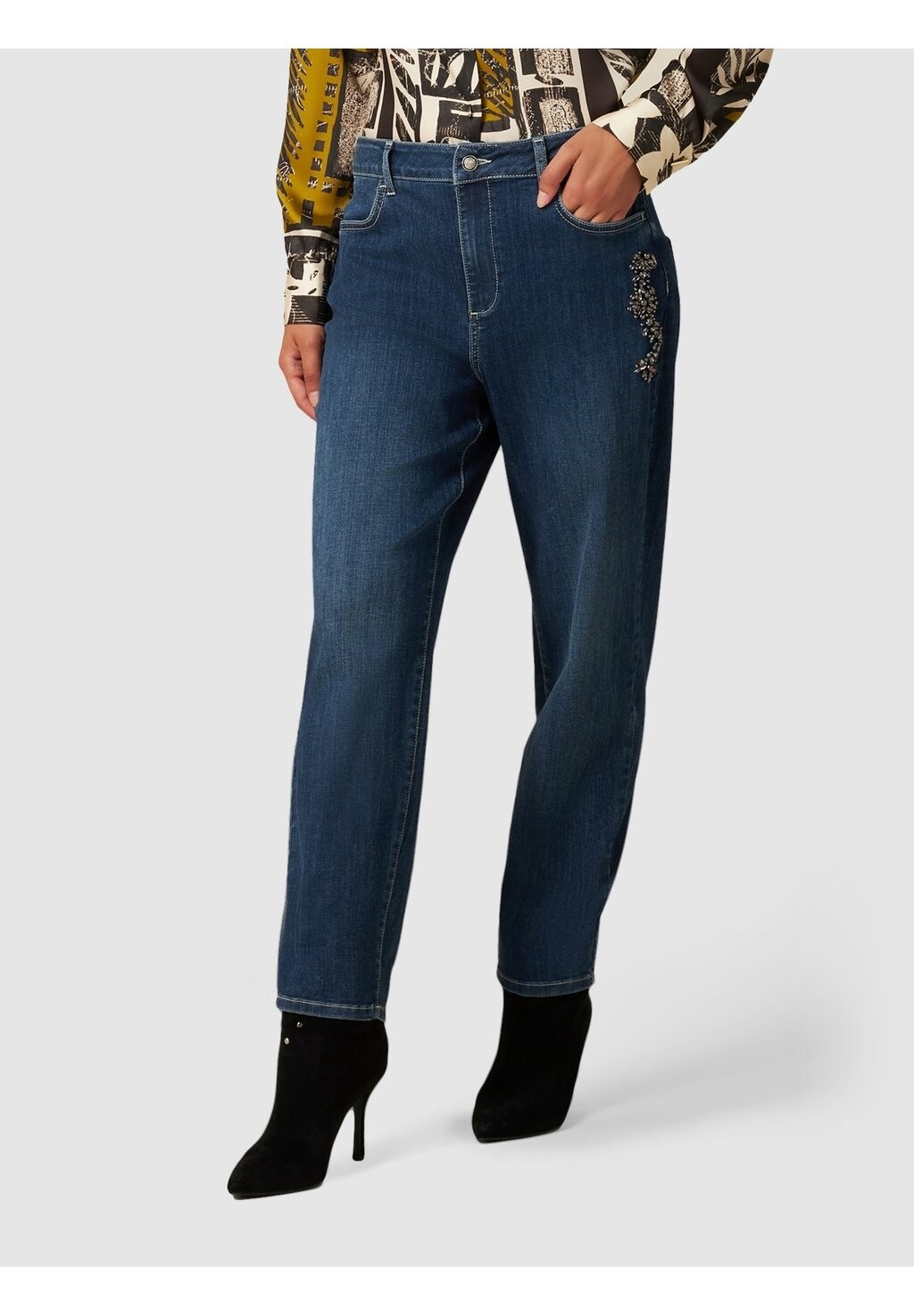 

Джинсы Tapered Fit With Embroidery Oltre, синий