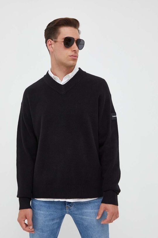 

Свитер из смесовой шерсти Calvin Klein, черный