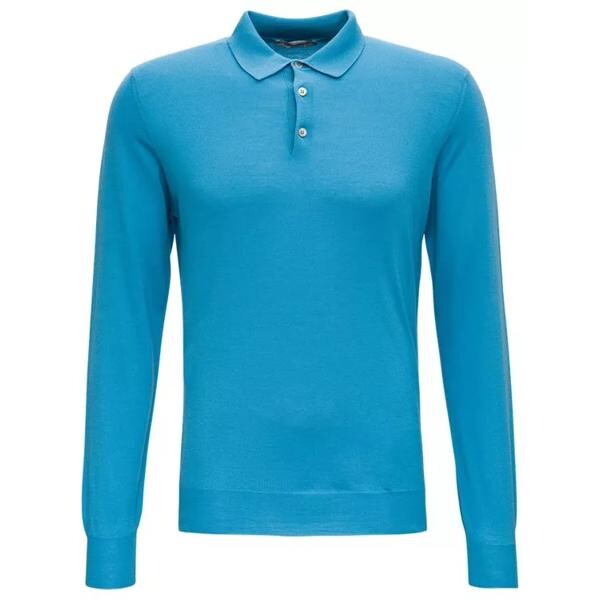 

Футболка light long sleeveed polo shirt in wool and si Gaudenzi, синий
