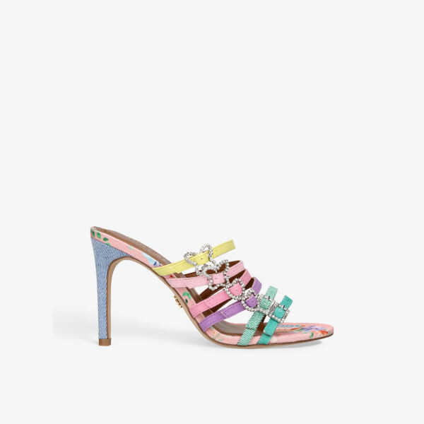 

Джинсовые мюли pierra на каблуке с пряжками Kurt Geiger London, мультиколор