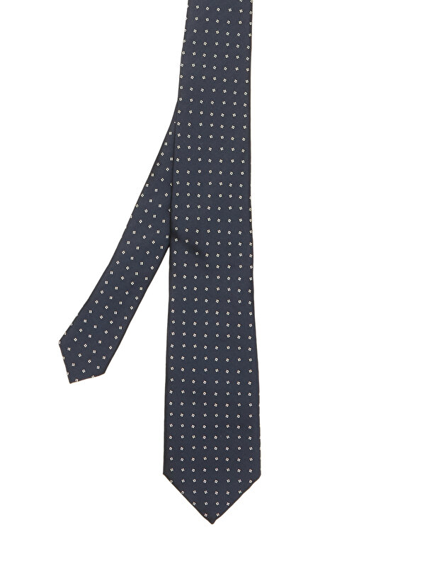 Темно-синий шелковый галстук с узором Canali