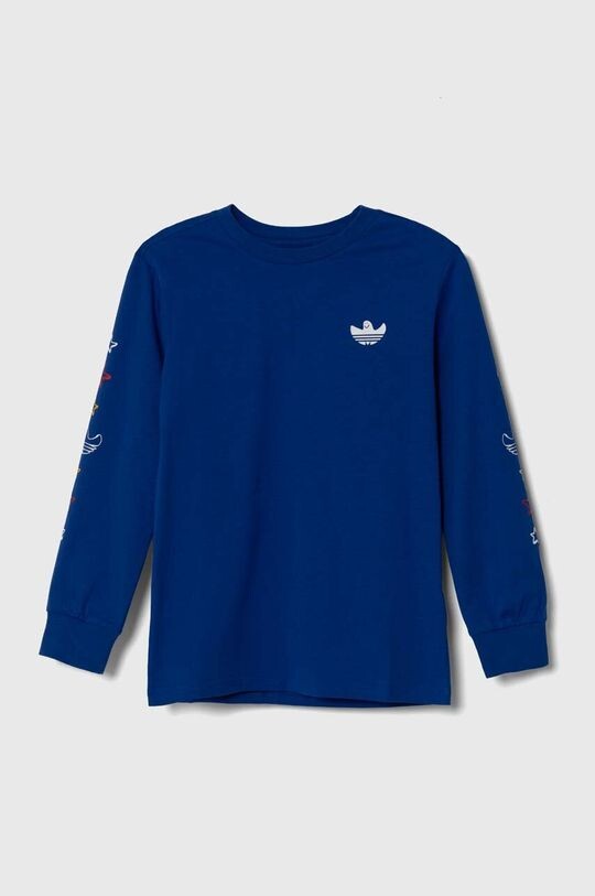 

Хлопковая рубашка с длинными рукавами для мальчиков и девочек adidas Originals, синий