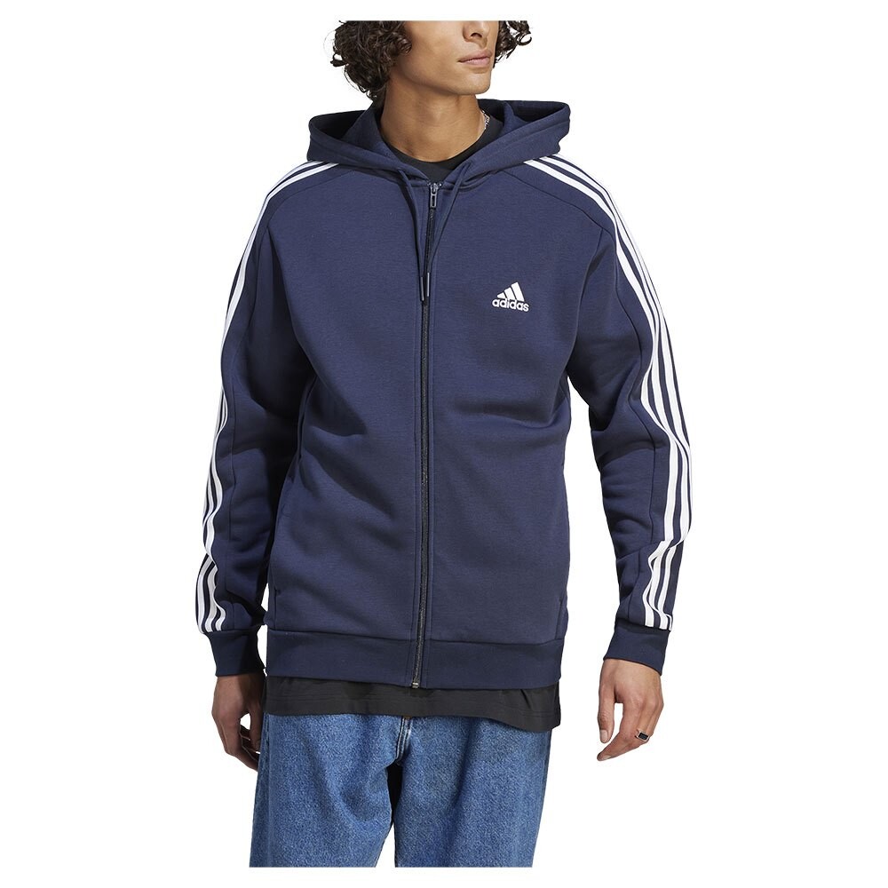 

Толстовка adidas Sportswear Essentials Fleece 3 Stripes Full Zip, синий