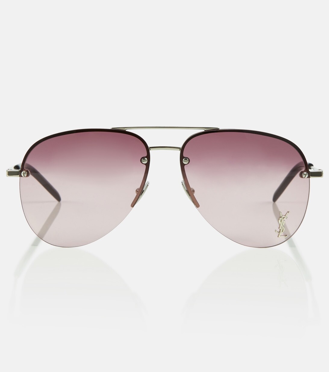 

Классические солнцезащитные очки-авиаторы 11 M Saint Laurent, серебряный