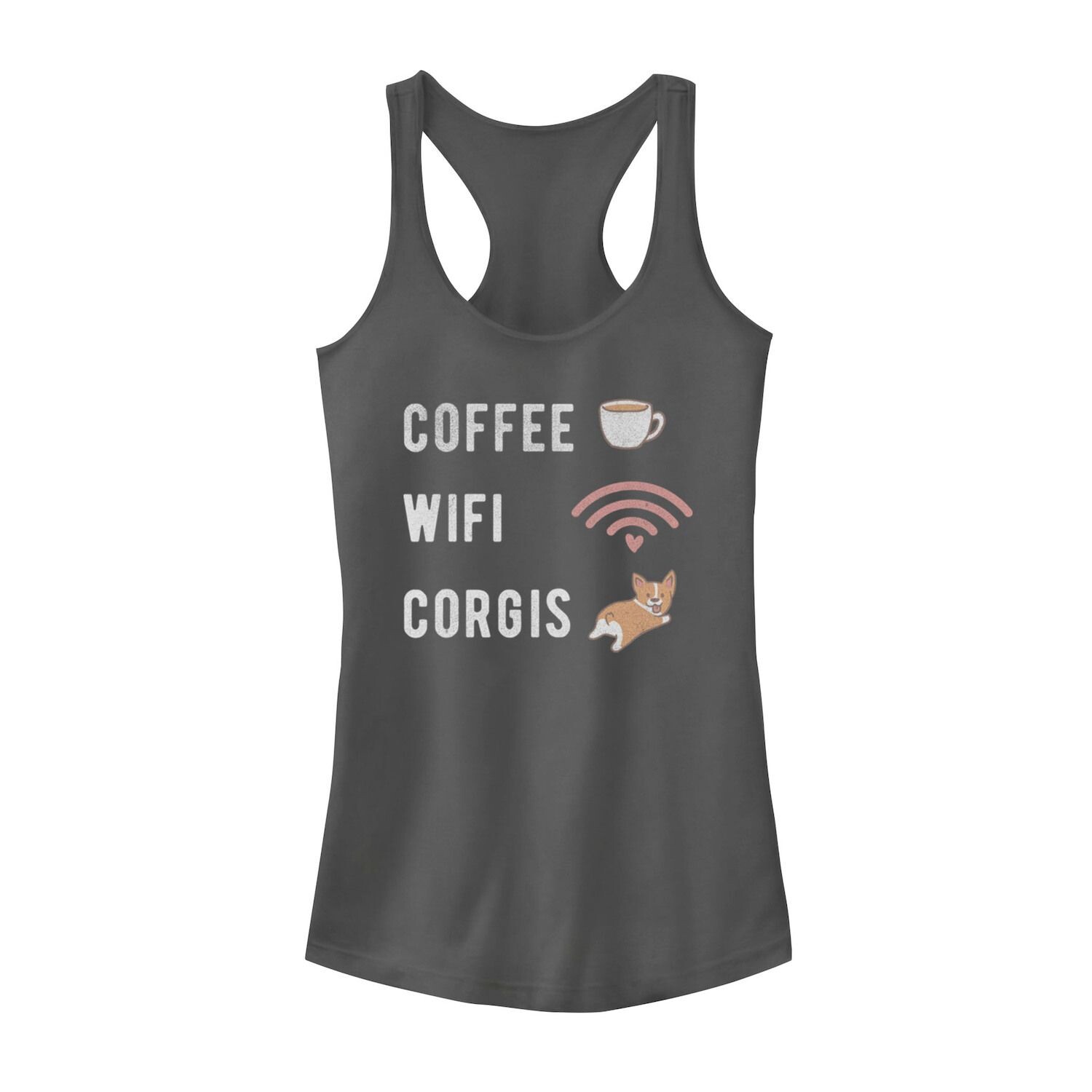 

Майка с графическим изображением корги для кофе и Wi-Fi для юниоров