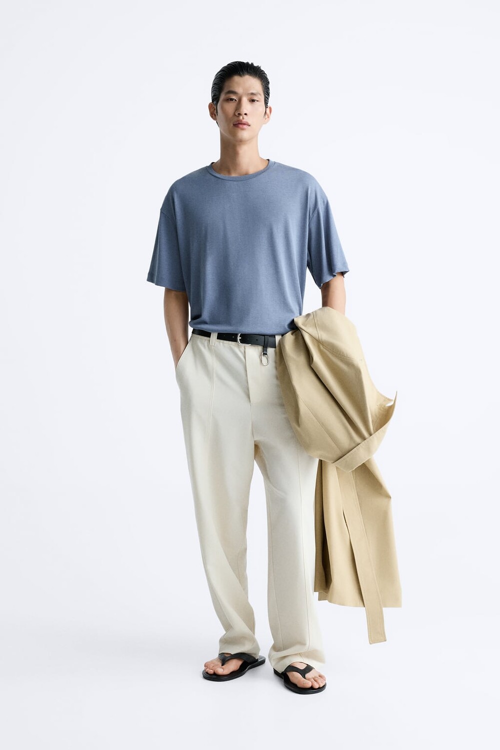 

Лиоцелл - хлопковая футболка ZARA, синий
