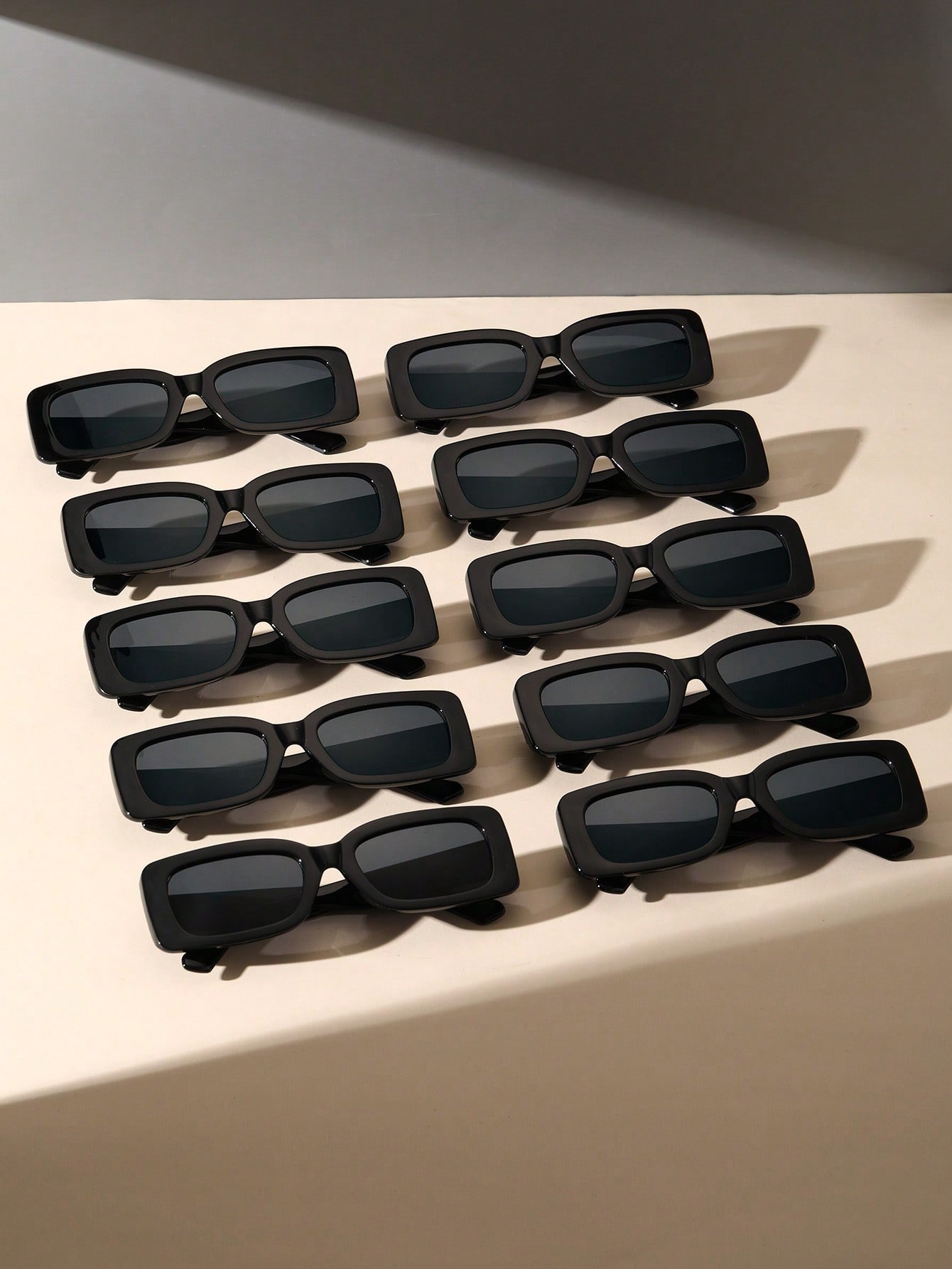 10 шт. классические модные солнцезащитные очки в черной квадратной оправе Y2K очки в стиле бохо для женщин