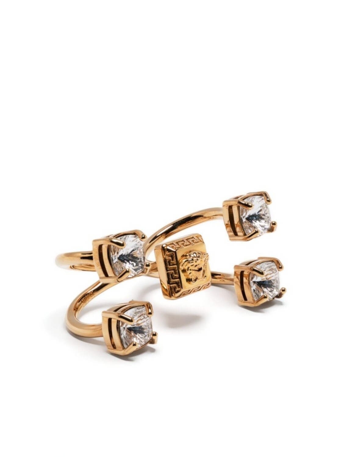 

Кольцо Crystal Medusa на два пальца Versace, золотой