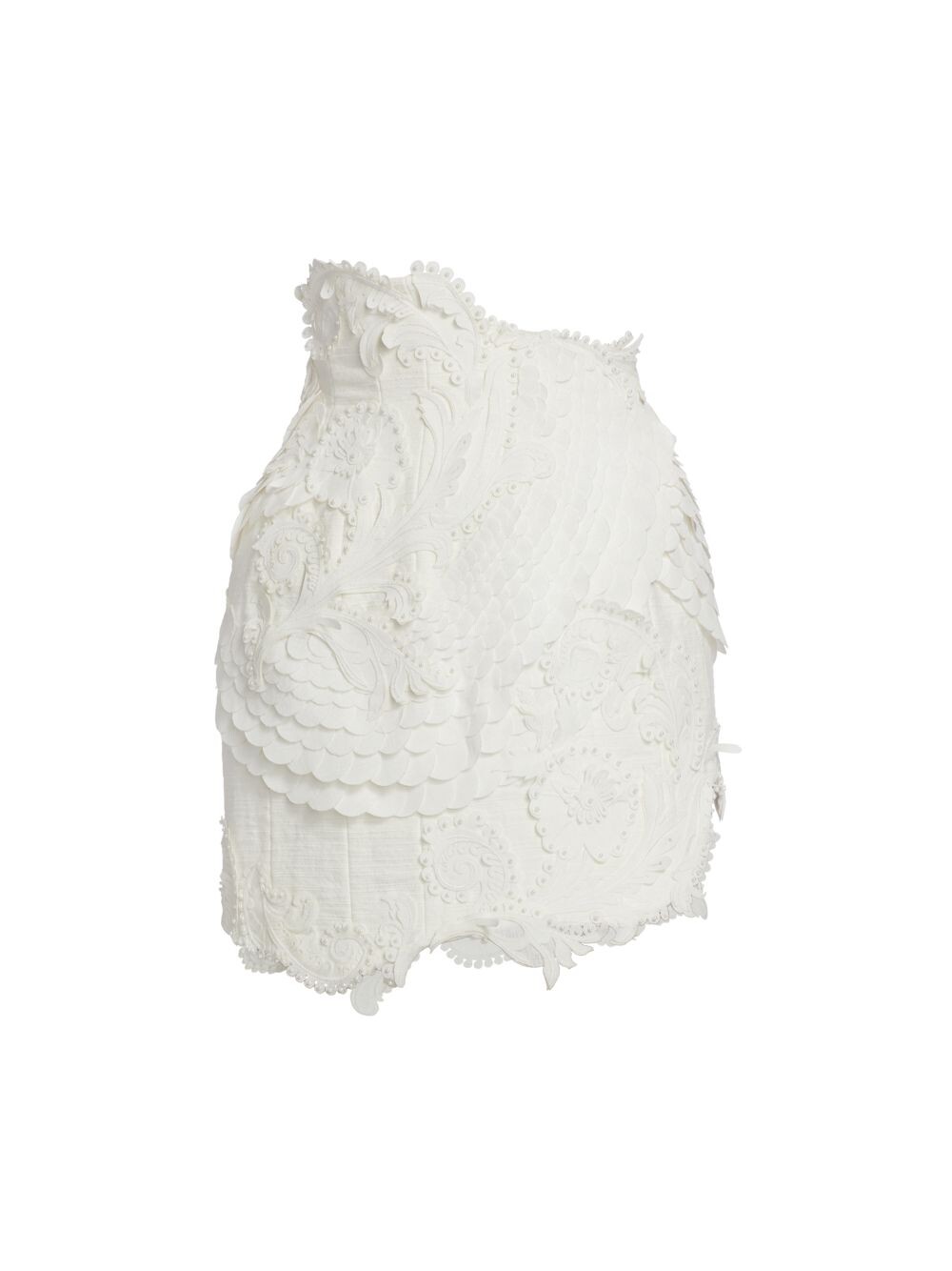 

Мини-юбка Tama с аппликацией из бисера Zimmermann, слоновая кость
