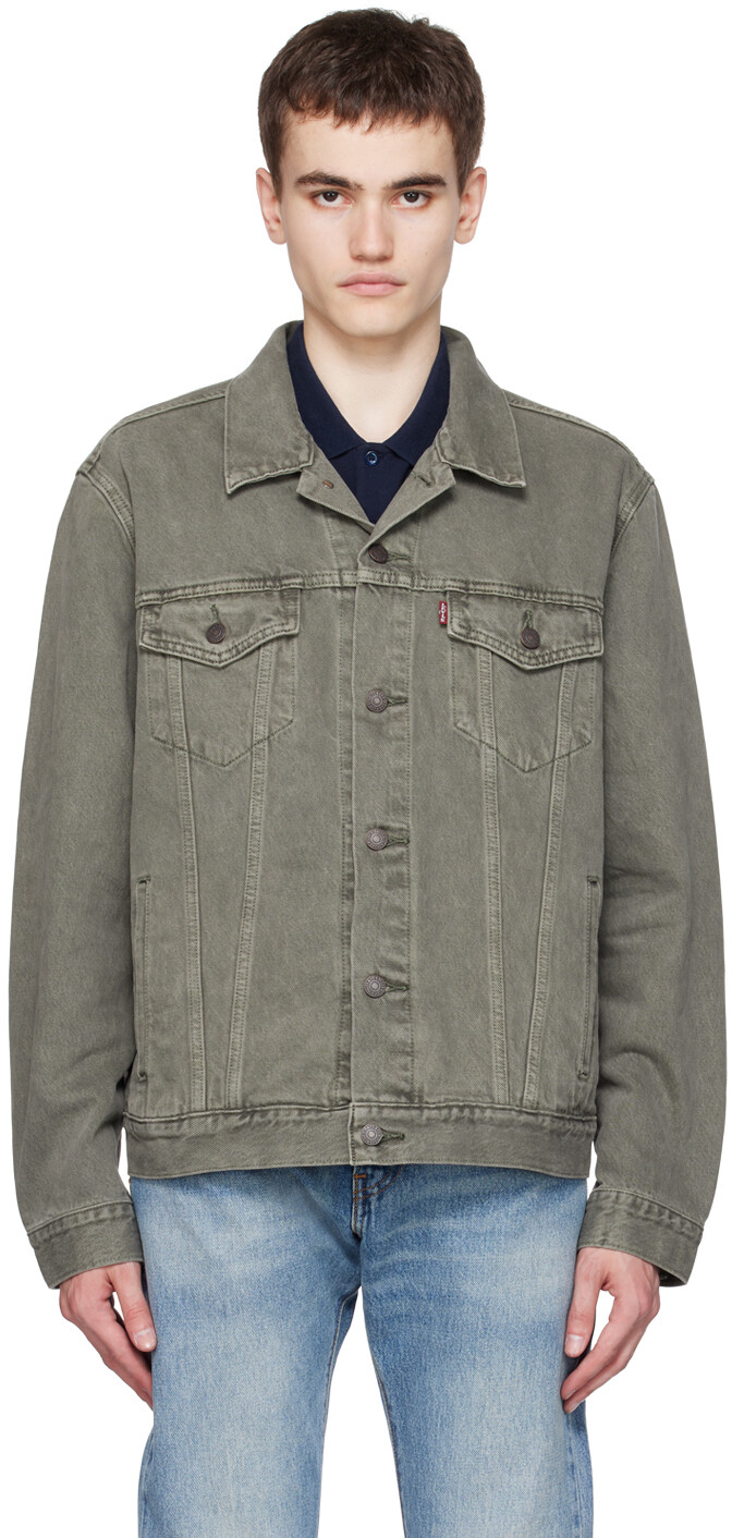 

Джинсовая куртка на пуговицах цвета хаки Levi's