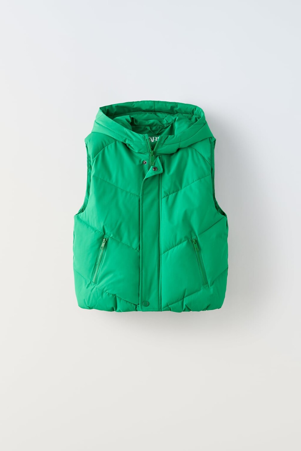 

Пуховый жилет ZARA, зеленый