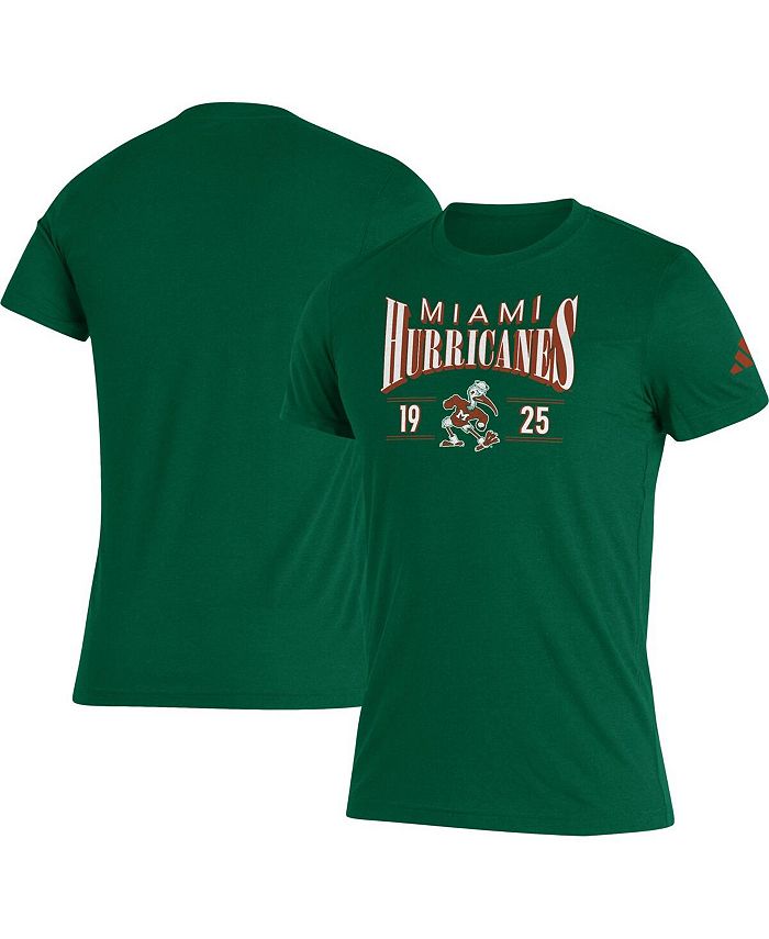 

Мужская зеленая футболка Miami Hurricanes Along The Shadow Tri-Blend adidas, зеленый