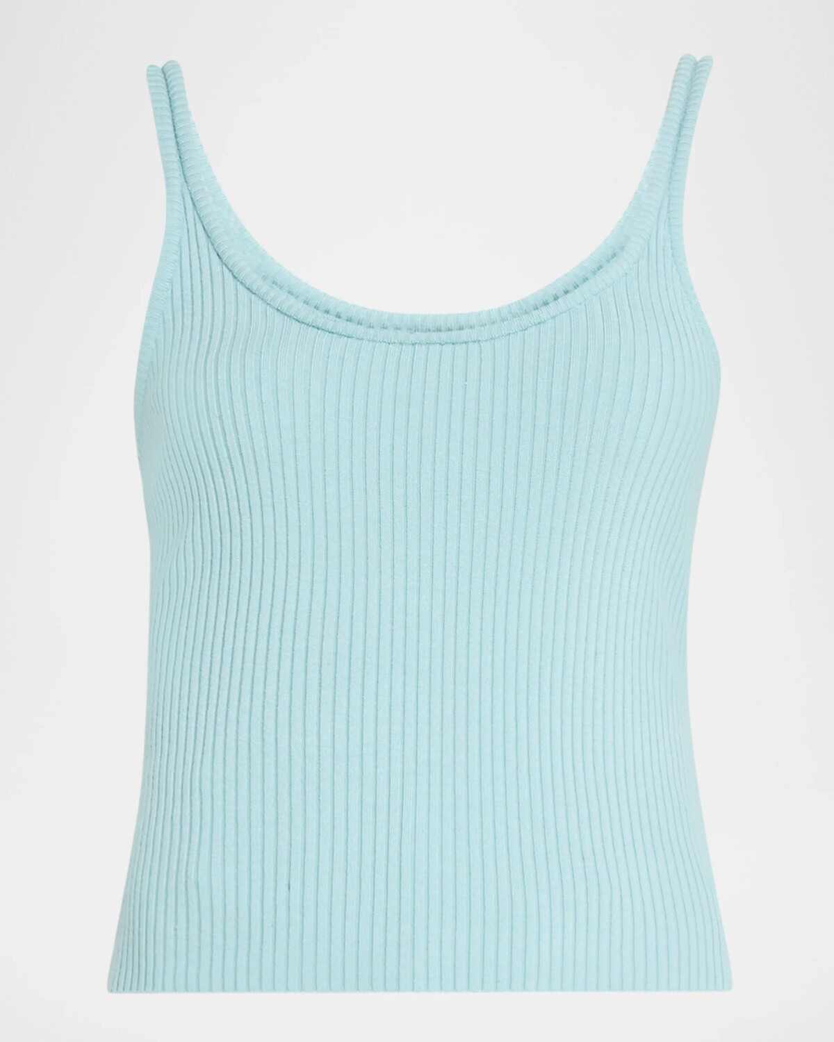 

Легкая майка в рубчик из шерсти и шелка Lapointe, цвет Soft Blue