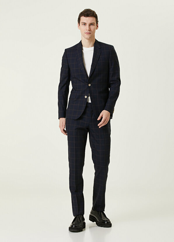 

Синий шерстяной костюм в шотландскую клетку Paul Smith