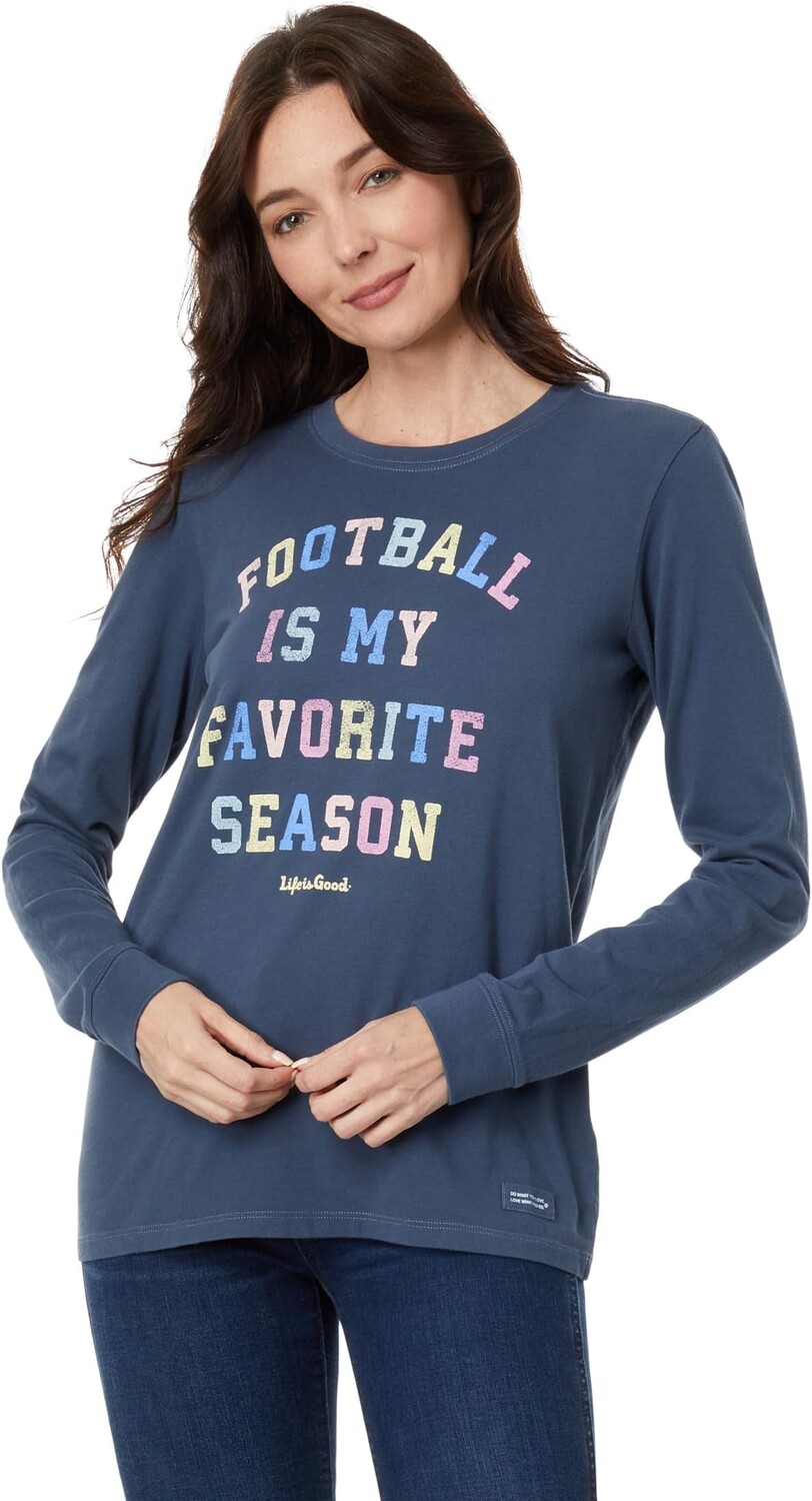 

Футболка Football Is My Favorite Season с длинными рукавами Crusher Life is Good, цвет Darkest Blue